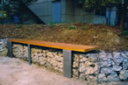 Gabian basket bench (douglas fir, galvanized mild steel)