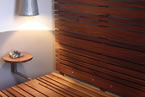 Mixed slat  detail  integrated night table