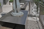 Sculpture bench steel platform