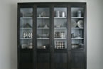 Summerhill display cabinet (oiled, iron stained white oak, lacquered poplar, blackened brass